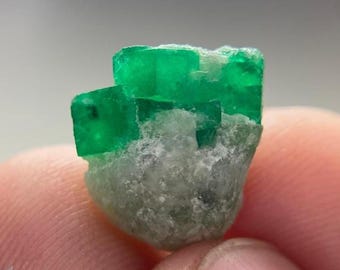 10ct | Full Terminated Top Green Emerald Crystal Bunch Specimen l Swat, Pakistan.