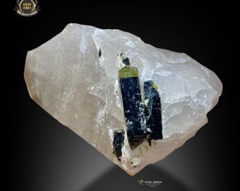 Green Cap Tourmaline Crystal, Quartz ~ Stak Nala Skardu Pakistan 990GM Collector Display Gift