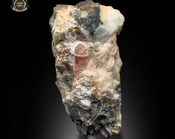 Rare Pink Topaz On Matrix ~ Terminated Crystal Collector Specimen | Katlang, Pakistan 330 Gram
