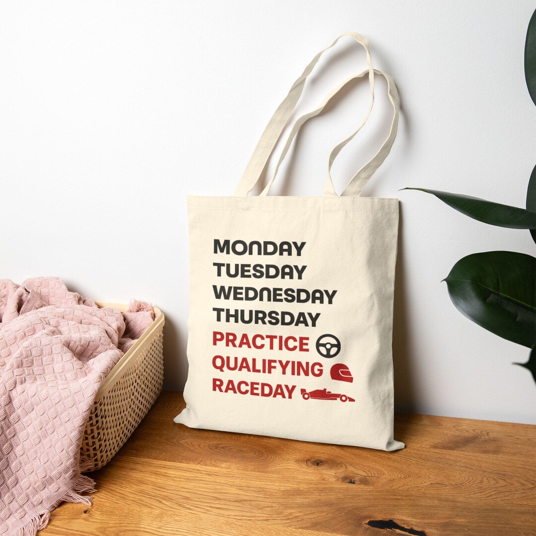 Tote Racing Paper Cotton Canvas Tote Bag - Formula 1 Racing Cars, F1 Race Week, Grand ...