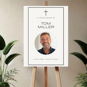 Willkommensschild zur Beerdigung | Trauerdekoration | Feier des Lebens | Individualisierbares Trauerplakat | Gedenktafel