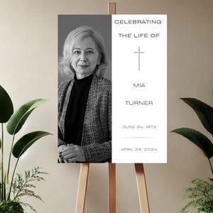 Willkommensschild zur Beerdigung | Trauerdekoration | Feier des Lebens | Individualisierbares Trauerplakat | Gedenktafel