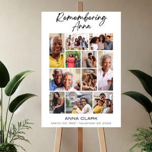 Willkommensschild zur Beerdigung | Trauerdekoration | Feier des Lebens | Individualisierbares Trauerplakat | Gedenktafel