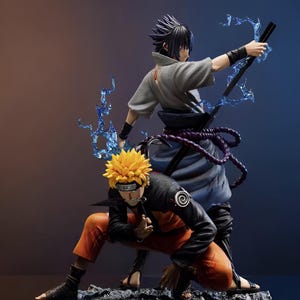 Naruto Sasuke Bond GK Figure – MZ Naruto Shippuden Resin Statue | Naruto Uzumaki Uchiha Sasuke | Anime Collectible Gift Display (28cm)