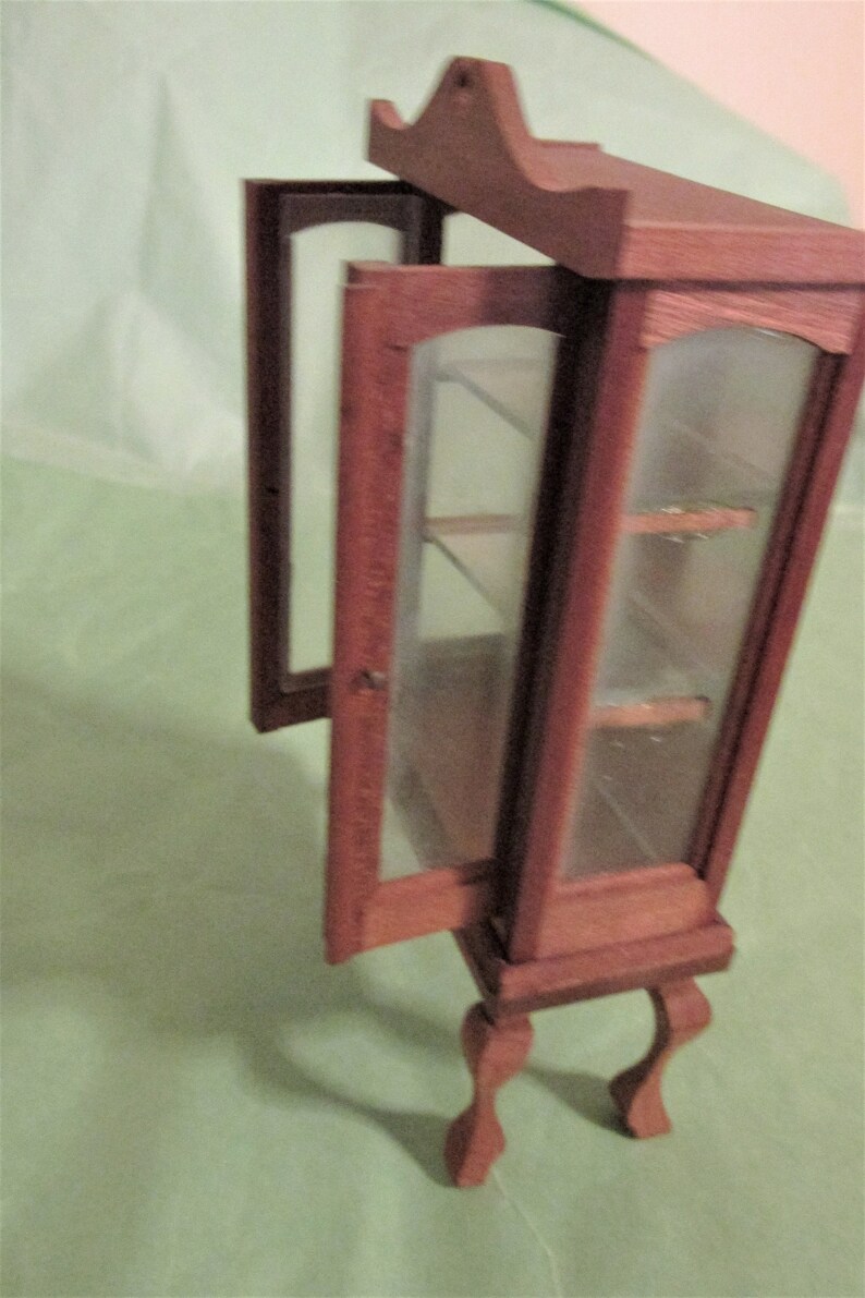 Vintage Doll House China With Opening Doors and Glass Shelves