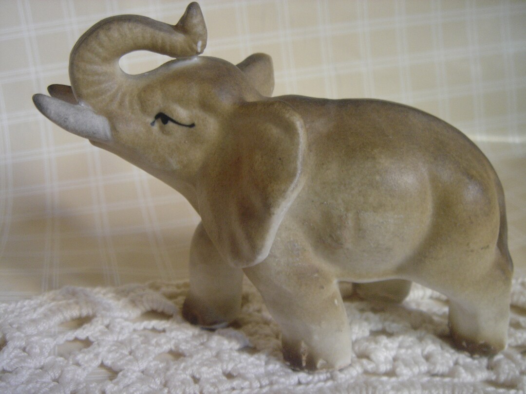 Lucky Ceramic Composite Elephant Figurine Etsy