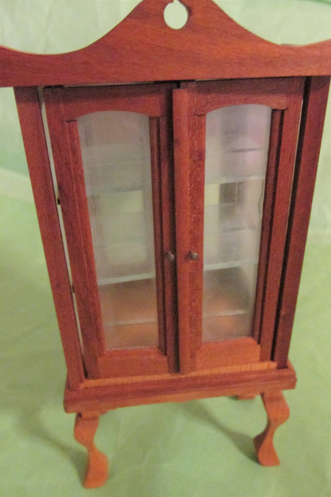 Vintage Doll House China With Opening Doors and Glass Shelves