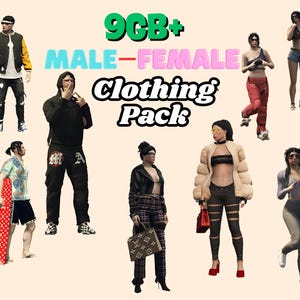 Fivem Male + Female Clothing Pack | Fivem Male Clothing Pack | Fivem Female Clothing Pack | Fivem Skins | Fivem Ready | Optimized