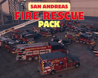 Fivem San Andreas Fire Rescue Pack | Fivem Fire Truck Pack | Fivem Car Pack | Optimized | Fivem Ready | High Quality