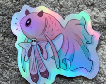 Nene Fish Hanako kun Rainbow Metallic Handmade Sticker