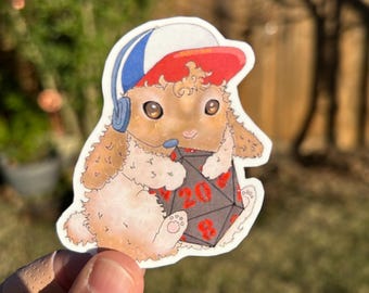 Dustin Bunny D&D Sticker - Handmade Vinyl Decal