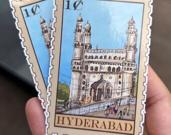Hyderabad Handmade Vinyl Sticker with Protective Clear Laminate.