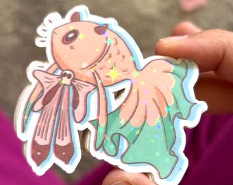 Nene Fish Hanako kun sparkle shiny Handmade Sticker