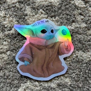 Star War Show Baby Alien Sticker | Handmade Mando Art