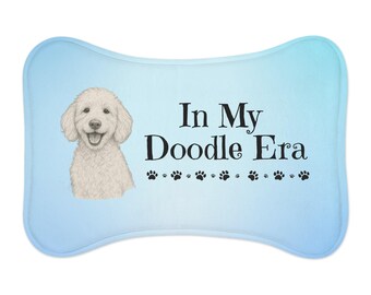 Personalized Dog Feeding Mat: "In My Doodle Era" Design