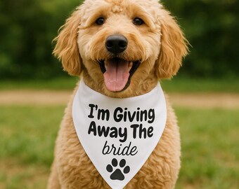 I'm Giving Away The Bride dog wedding bandana dog wedding attire dog wedding wedding dog bandana dog wedding outfits wedding dog accessories