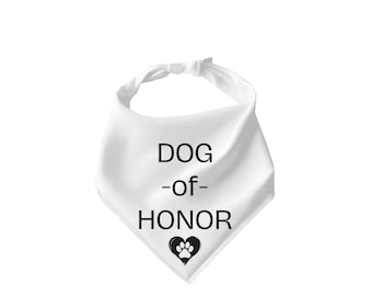 Dog of Honor Bandana, Tie-On Wedding Dog Attire