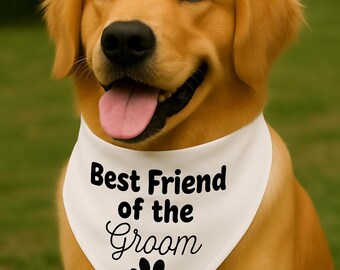 Best Friend of the Groom Wedding Tie-On Dog Bandana wedding dog bandana dog wedding attire wedding dog gift bride gift dog wedding gift