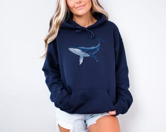 Buckelwal Hoodie, Ocean Wildlife, Marine Life Kleidung, gemütliches Kapuzen-Sweatshirt