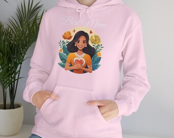 Felpa con cappuccio Best Mom - Regalo per la festa della mamma, Felpa carina per la mamma, Abbigliamento per la maternità, Regalo per lei, Maglione comodo per la mamma