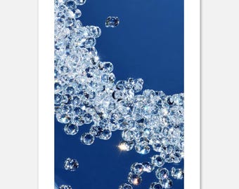 Crystal Current — Abstract Blue Wall Art