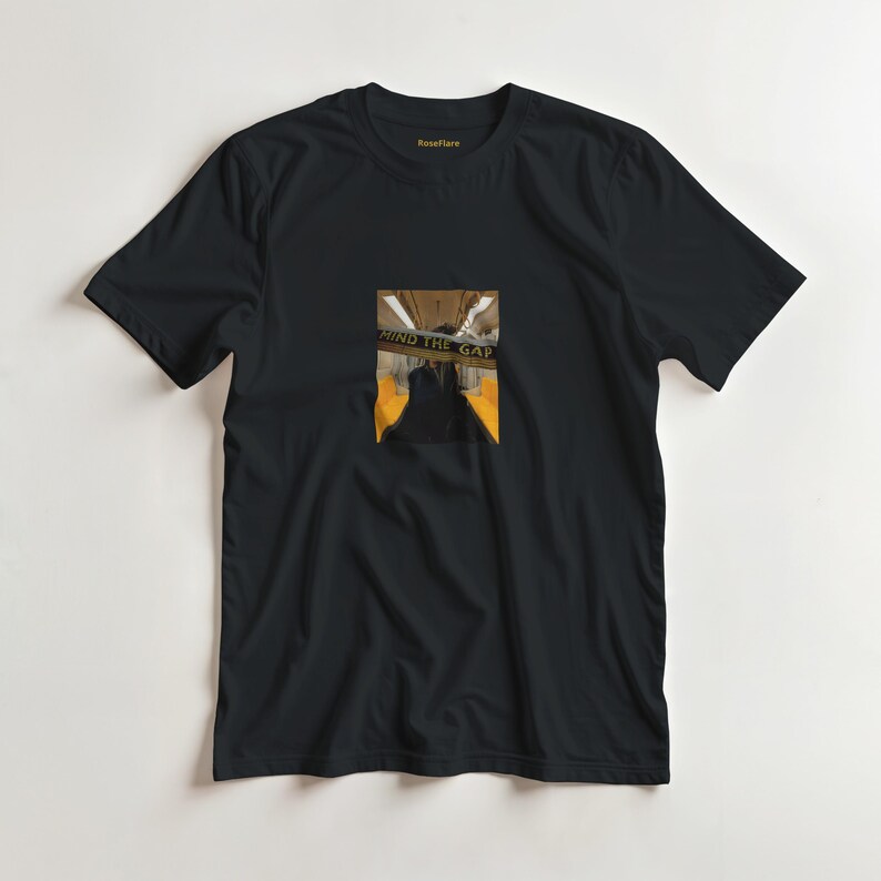 Mind the Gap T-Shirt - Grunge Streetwear Style - Train Inspired Collage Tee image 3