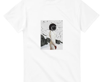 Icy Iris print - Unisex Heavyweight T-Shirt - Surrealism Art Tee - Unique Nature Design