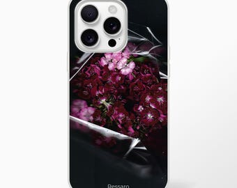 Moody Dark Floral iPhone Case • RoseFlare Bouquet Art Cover
