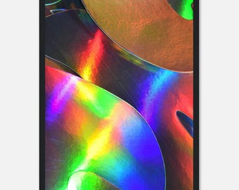 Iridescent Reflections Framed Poster | Abstract Photography Art Print, Bold Shapes Décor