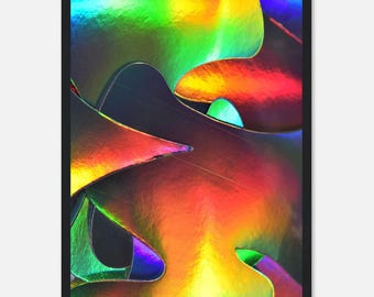 Iridescent Reflections Framed Poster | Vibrant Rainbow Colors Photo Art | Ready-to-Hang Wall Decor Gift