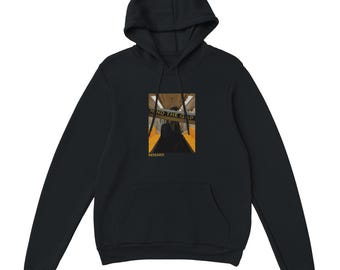 Mind the Gap Hoodie - Grunge Streetwear Style - Subway Inspired Collage - Yellow & Black Casual Wear