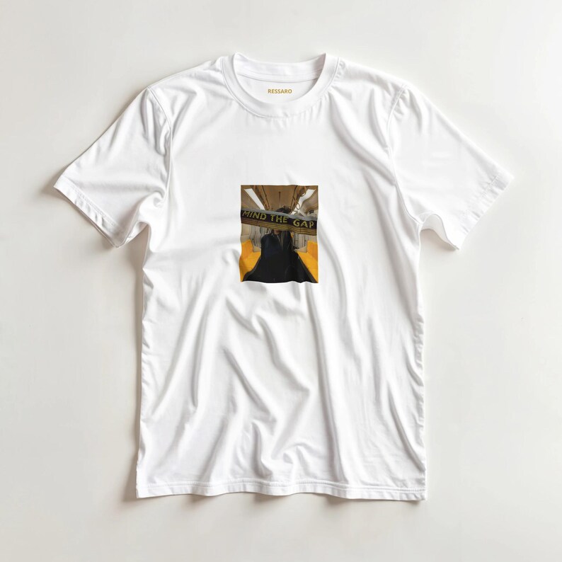 Mind the Gap T-Shirt - Grunge Streetwear Style - Train Inspired Collage Tee image 5