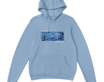 Inspirational Hoodie, Reach for Happiness, Boho Tree Branch Design, Cotton Polyester Blend