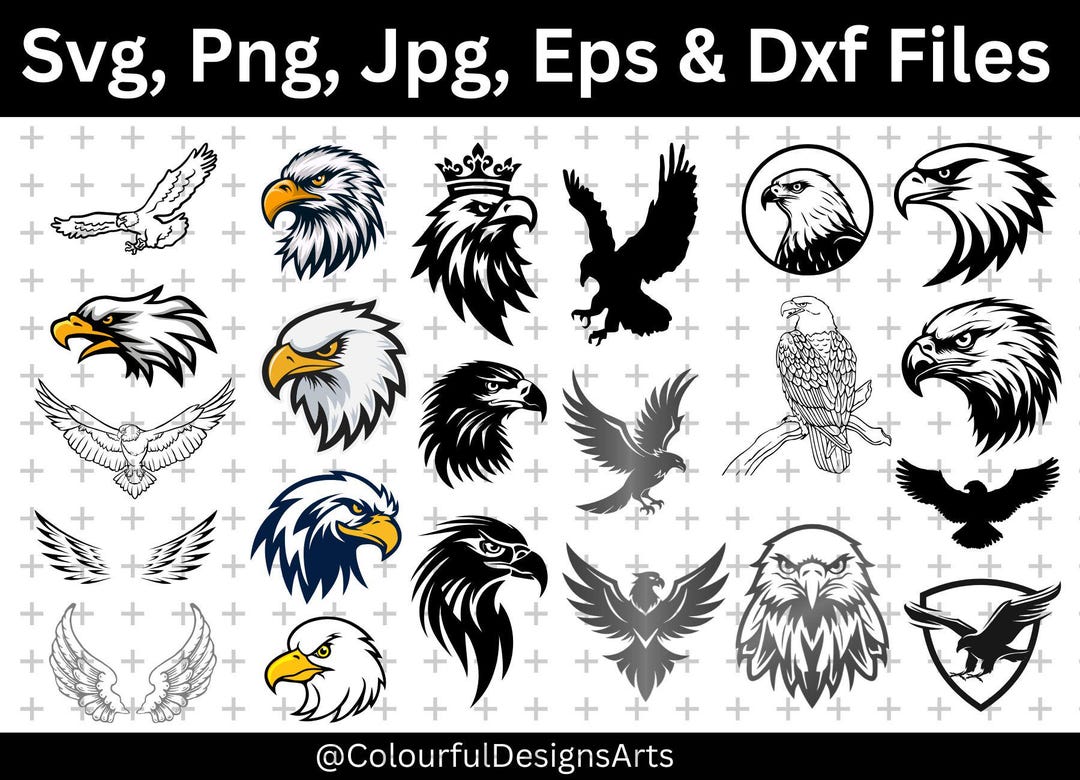 Eagles Svg Bundle, Flying Eagle Vector, Eagle Cut Files, Flying Eagle ...