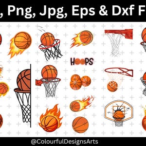 Basketball SVG Bundle, Basketball Cut Files, Basketball Clip Art, Sports Ball Cut Files for Cricut, Basketball Silhouette, Basketball PNG