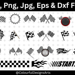 Racing Flag SVG, Checkered Flag Svg, Starting Flags Svg, Racing Flag Silhouette, Racing Cut File, Race Flag Clipart, Instant download