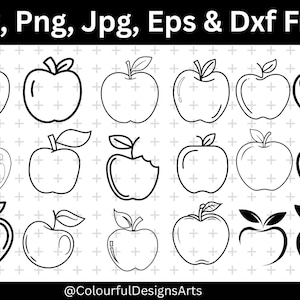 Apple Svg Bundle, Apple Svg Bundle, Fruit SVG, Apple Cut File, School SVG, Apple Cricut, Apple Vector, Apple Silhouette, Digital Download