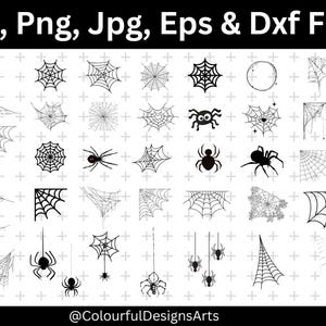 Spider Web SVG Bundle, Halloween Web SVG, Spooky Spider Clipart, Web Silhouette SVG Files, Creepy Cut Files for Cricut & Silhouette