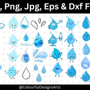File SVG di gocce d'acqua, clipart di gocce di pioggia, SVG di gocce d'acqua, SVG per Cricut, clipart di gocce d'acqua, SVG di pioggia, download istantaneo