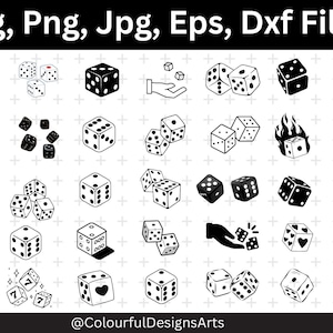 Würfel-Svg-Bundle, Glücksspiel-Svg, Würfel-Clipart, Schnittdatei, Cricut, Würfel-Vektorgrafik, Würfel-Sillhouette, Würfel-Svg, Ludo-Würfel, Würfel PNG, Würfel-Svg-Dateien