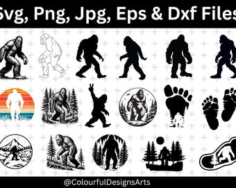 Bigfoot SVG Bundle, Sasquatch Clipart, Bigfoot Cut Files, Forest SVG, Bigfoot Svg, Bigfoot Silhouette, Digital Download