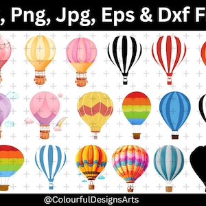 Hot Air Balloon Svg, Globo Aerostatico Svg, Air Balloon Svg, Hot Air Balloon PNG Bundle, Hot Air Balloon Clipart, Hot Air Balloon Silhouette