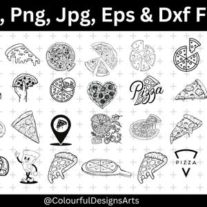 Pizza SVG Bundle, Pizza Slice Svg, Pizza Clipart, Silhouette, Pizza Cut Files, Pizza Png Bundle, Svg Cut Files for Cricuts, Digital Download