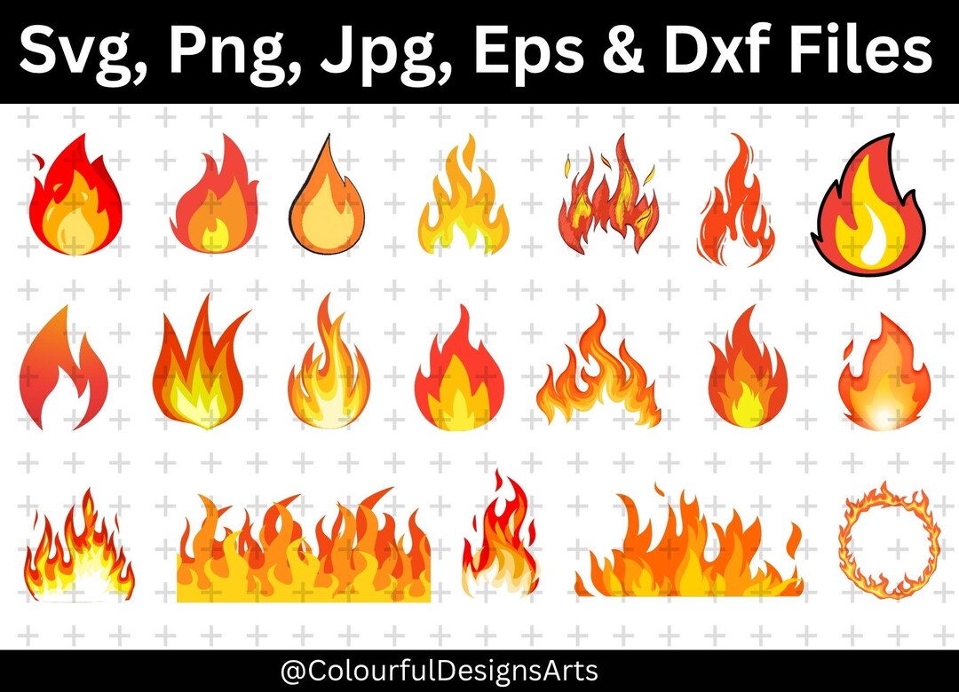 Fire Rays Svg Fire SVG Bundle, Fire Clipart, Fire Svg Cricut Files, Flame Svg, Fire ...