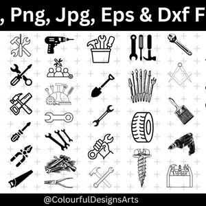 Mechanic Tools Clipart, Repair Tool Svg, Handyman Svg, Tools Svg, Carpenter Svg, Mechanic Svg, Repairing Tools Split Monogram, Tool Box Svg