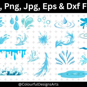 Water Splash Svg, Water Splash Clipart, Splash Svg, Water Svg, Rain Drops Svg, Water Splash Png, Water Droplet Cricut, Instent Download