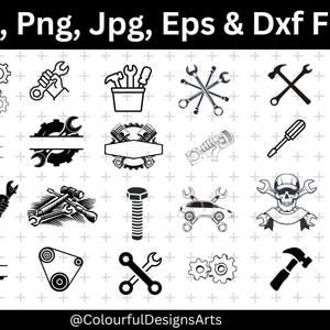 Mechanic Tools Clipart, Repair Tool Svg, Handyman Svg, Tools Svg, Carpenter Svg, Mechanic Svg, Repairing Tools Split Monogram, Tool Box Svg
