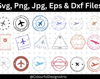 Travel Stamp Svg Bundle, Stamps Collection SVG, Travel City Stamps, Stamp Clipart, Passport Visa Stamps, Travel Svg, Commercial Use