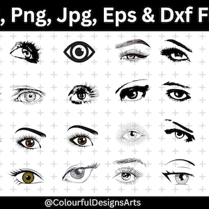 Eye SVG, Eyelashes Svg, Lashes Svg, Eyes Svg, Female Eyes Svg, Beautiful Eye Svg, Eye Clipart, Eyelash Clipart, Vector, Instant Download