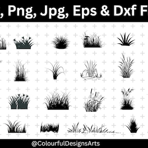 Grass SVG Bundle, Grass Border Svg, Nature Silhouette, SVG Cut Files for Cricut, Botanical Grass Svg, Wild Grass Clipart, Digital Downloads